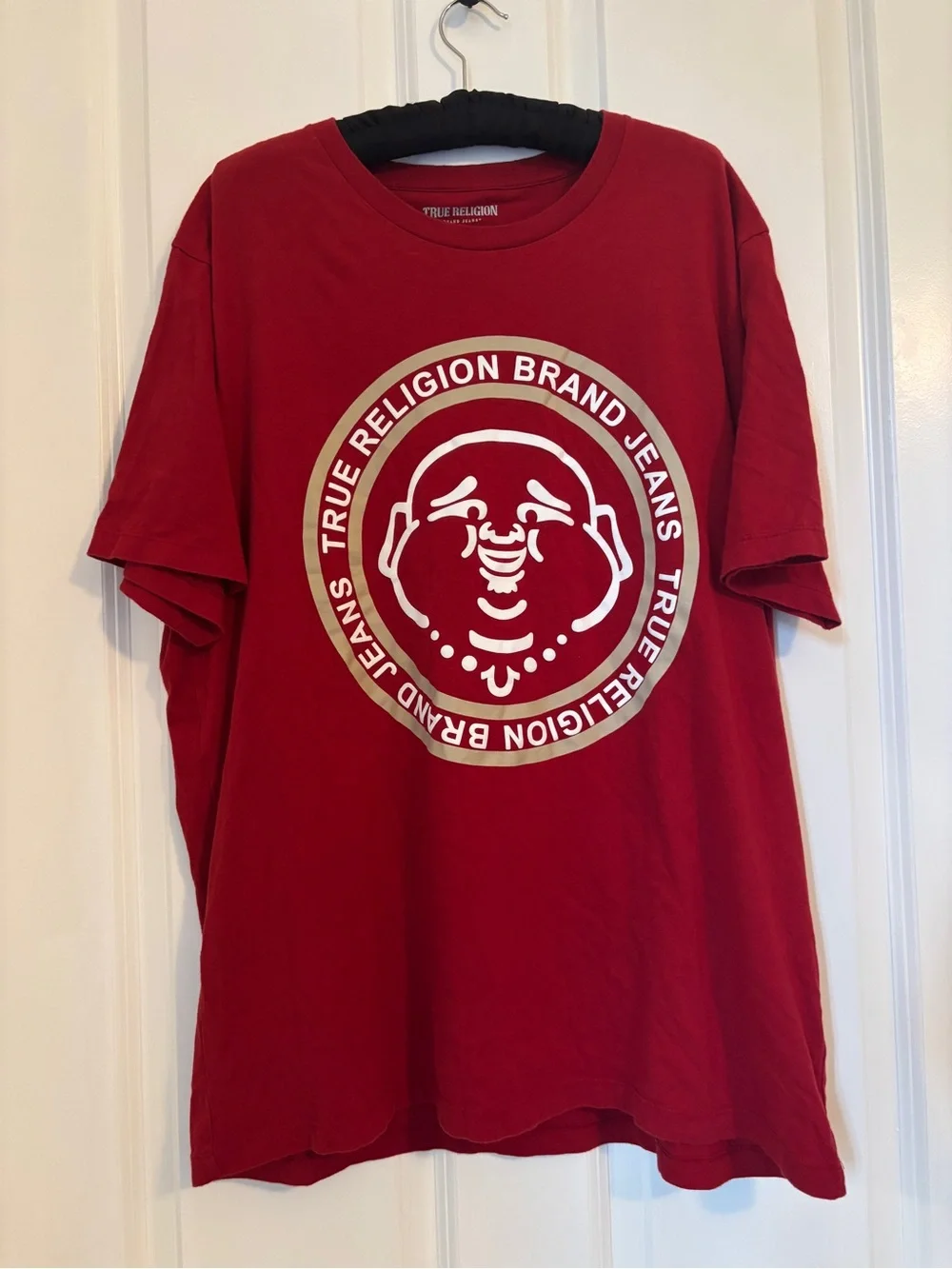 True Religion - Men’s Red Short‑Sleeve Logo Graphic Tee. Size XXL. 100% Cotton